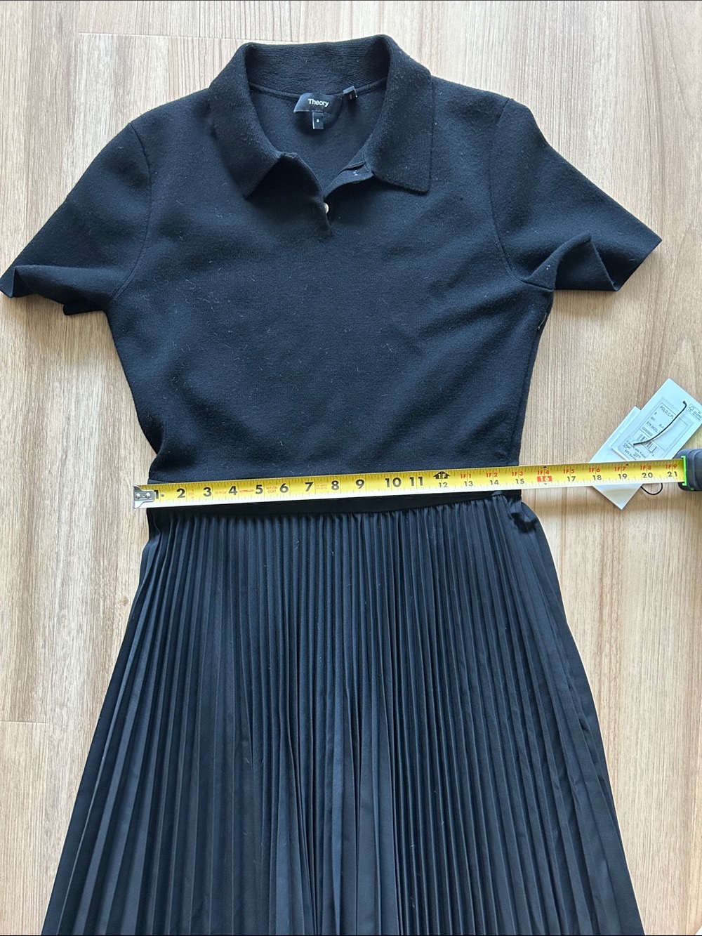 NWOT Theory Pleated Combo Polo Dress - Picture 8 of 9